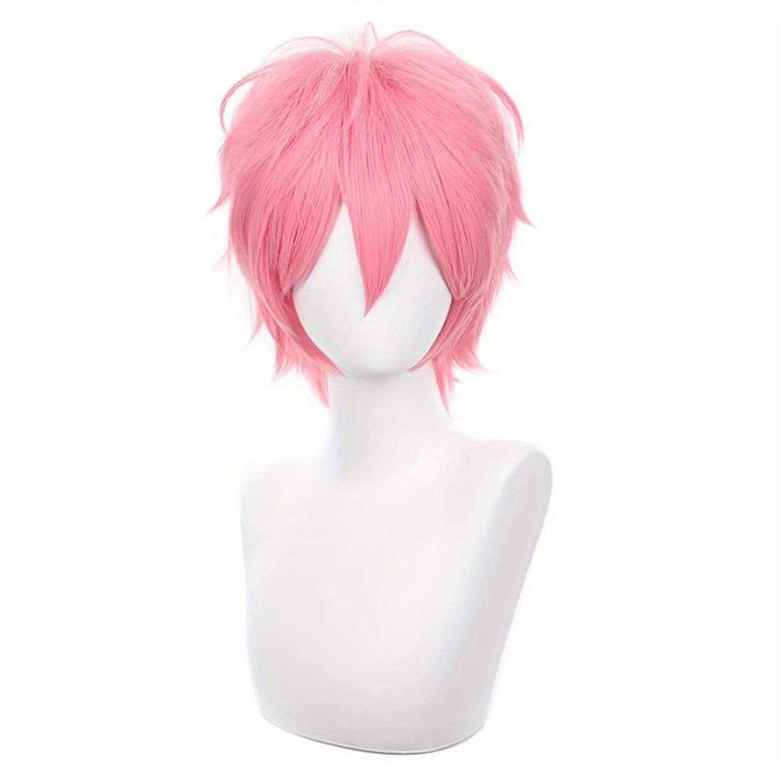 Men Accessories Korea - Korte Roze Cosplay Pruik Korte Stekelige