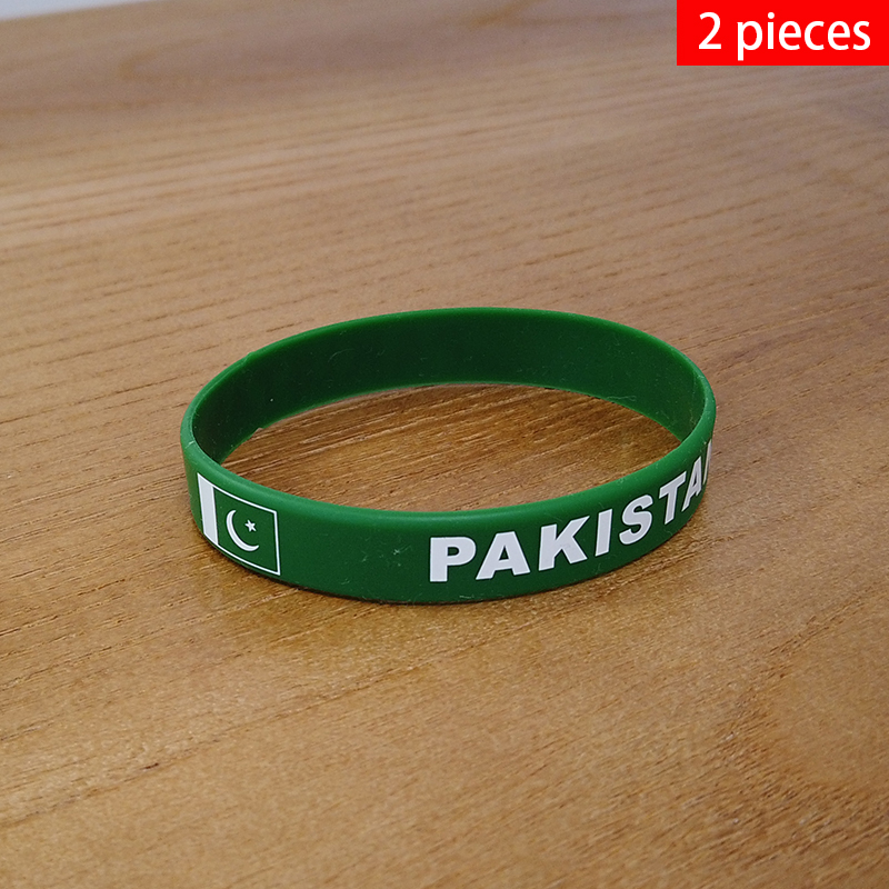 Men Accessories In Pakistan - 2 Stuks Pakistan Nationale Vlag Polsbandjes