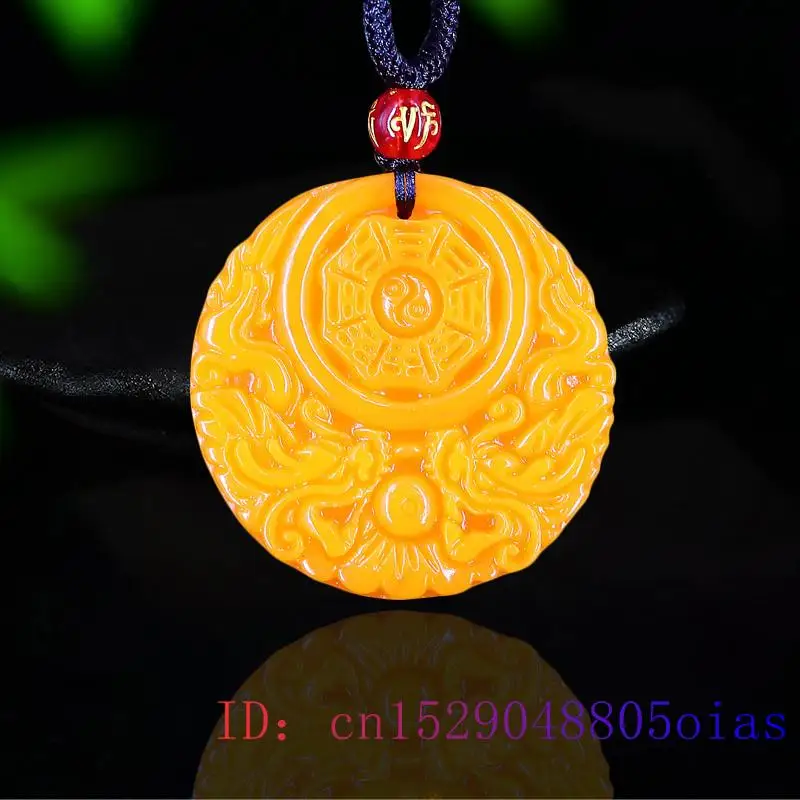Men Accessories Pendant - Geel Jade Draak Hanger Geschenken Mannen