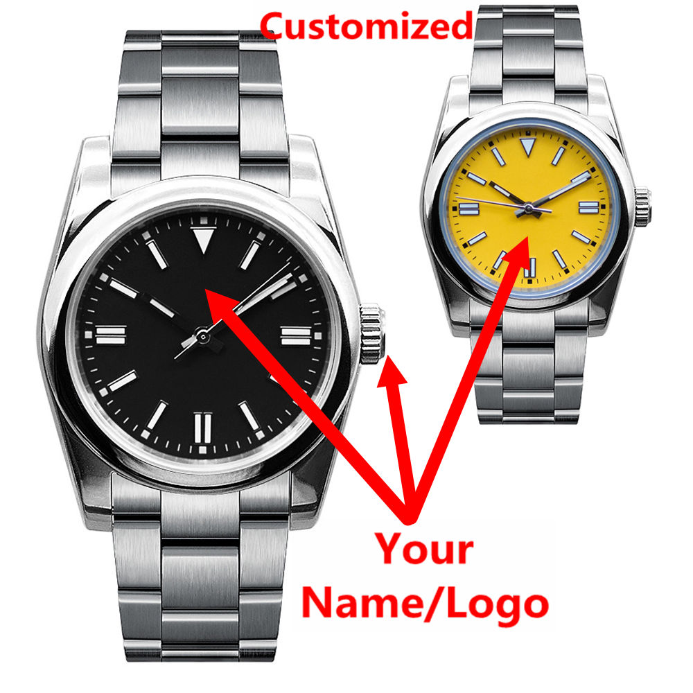 Young Men'S Accessories - Aangepast logo herenhorloge saffier luxe NH35/miyota