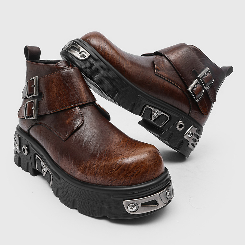 Men'S Accessories Leather - groot formaat herenmode punk goth platformlaarzen
