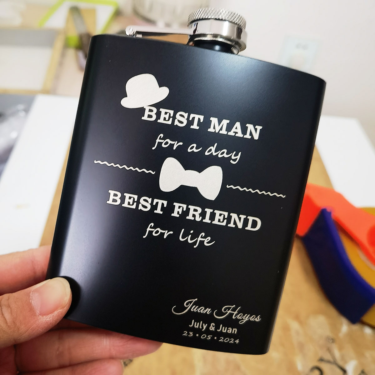 Flask Stainless Steel - Aangepaste gegraveerde kolf voor mannen 7Oz