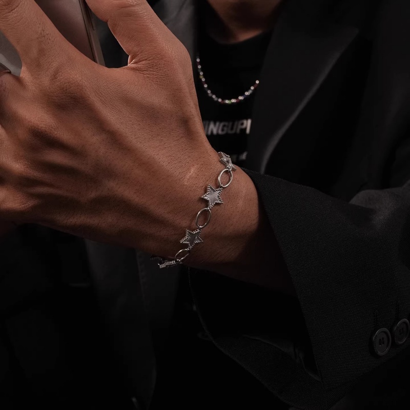 Men'S Accessories High End - Y2K Zoete Coole Stijl Metalen Textuur