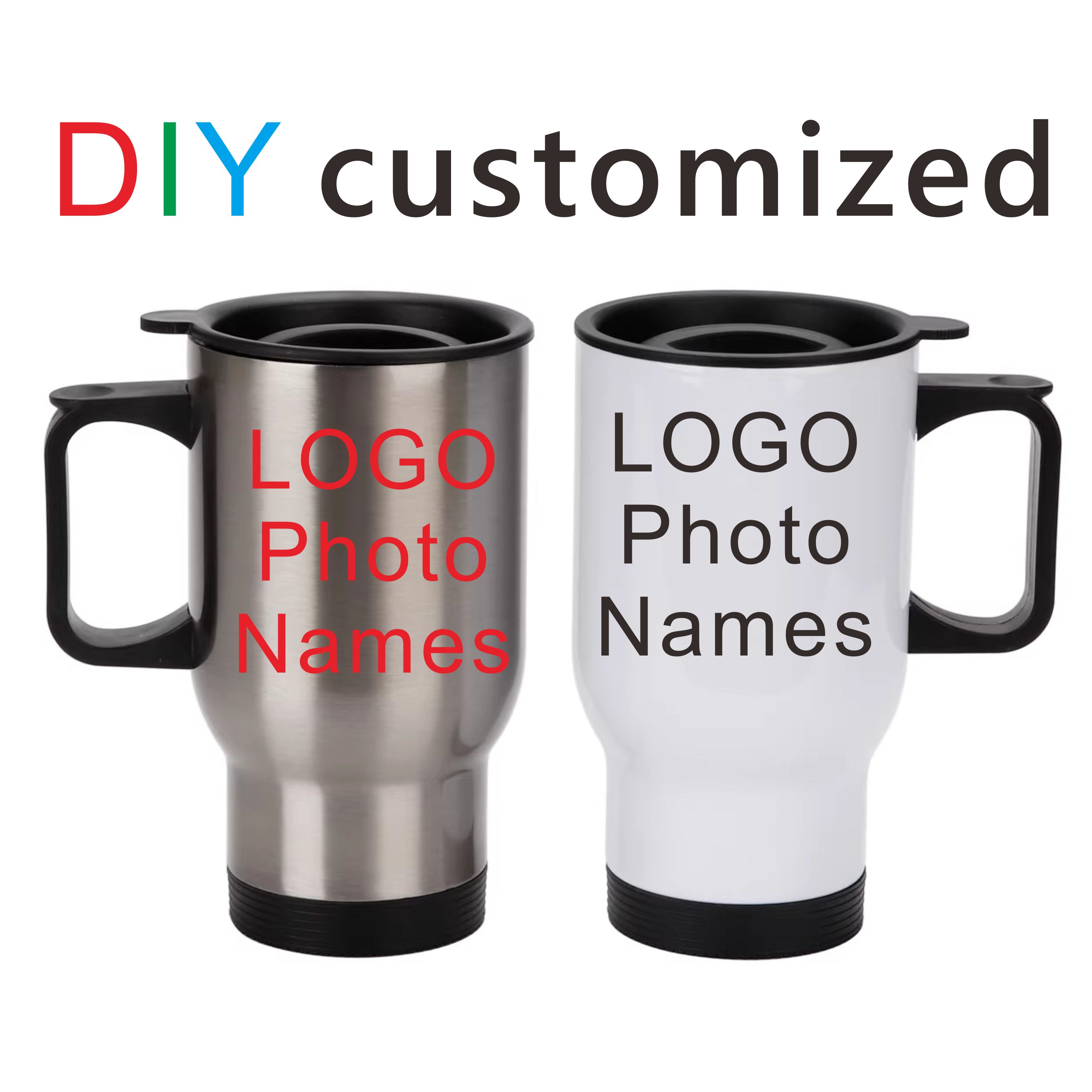 Flask Stainless Steel - Aangepaste autotumbler 450ML Gepersonaliseerde print Uw