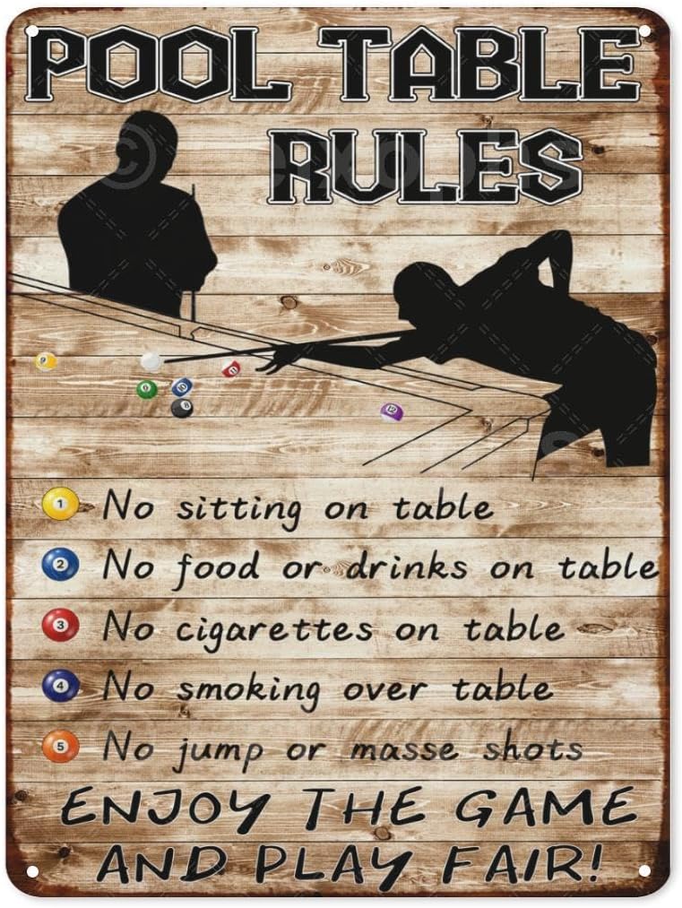 Men Accessories Rule - Vintage Kamerregels Metalen Bord Biljart Pooltafel