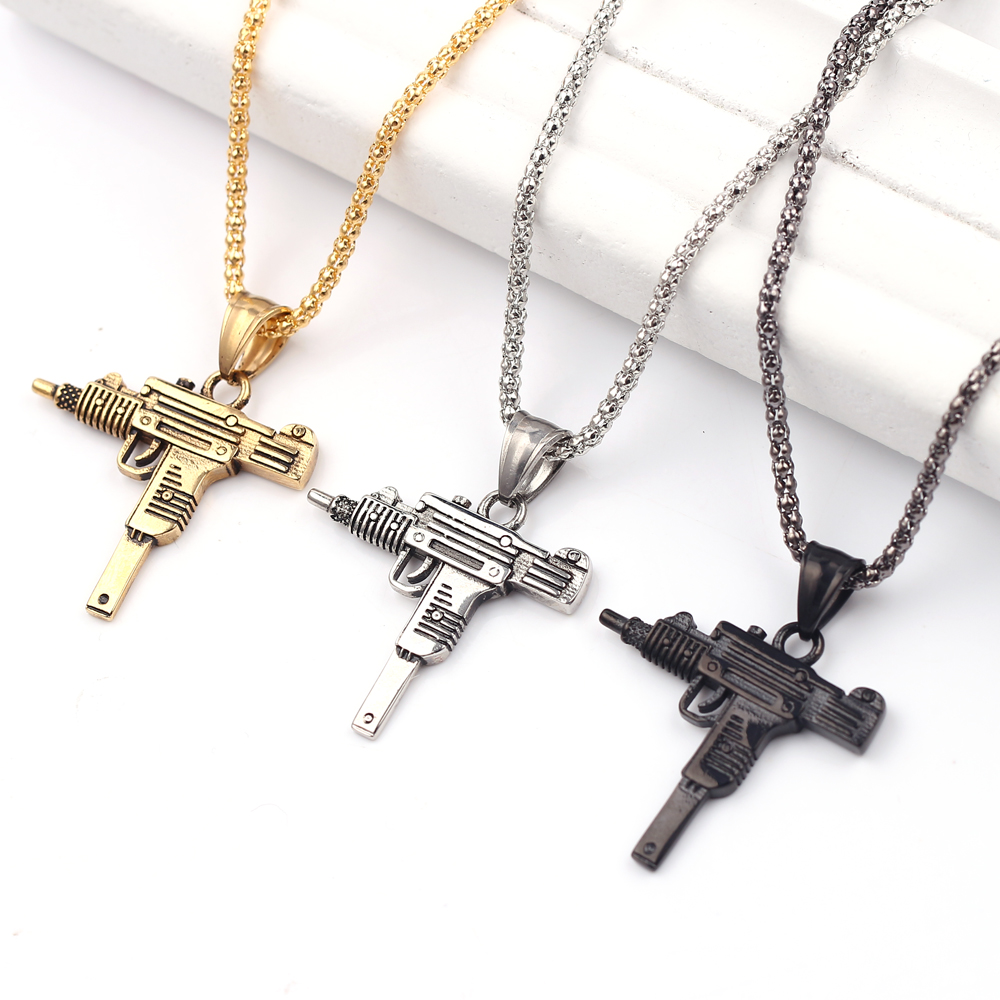 Punk Uzi pistool machinegeweer - Men Accessories Pendant recensie en prijs