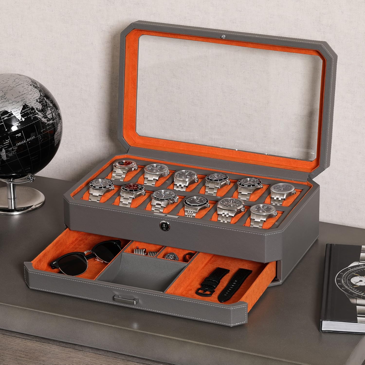 12-vakken lederen horlogekist  - Men'S Accessories Watches recensie en prijs