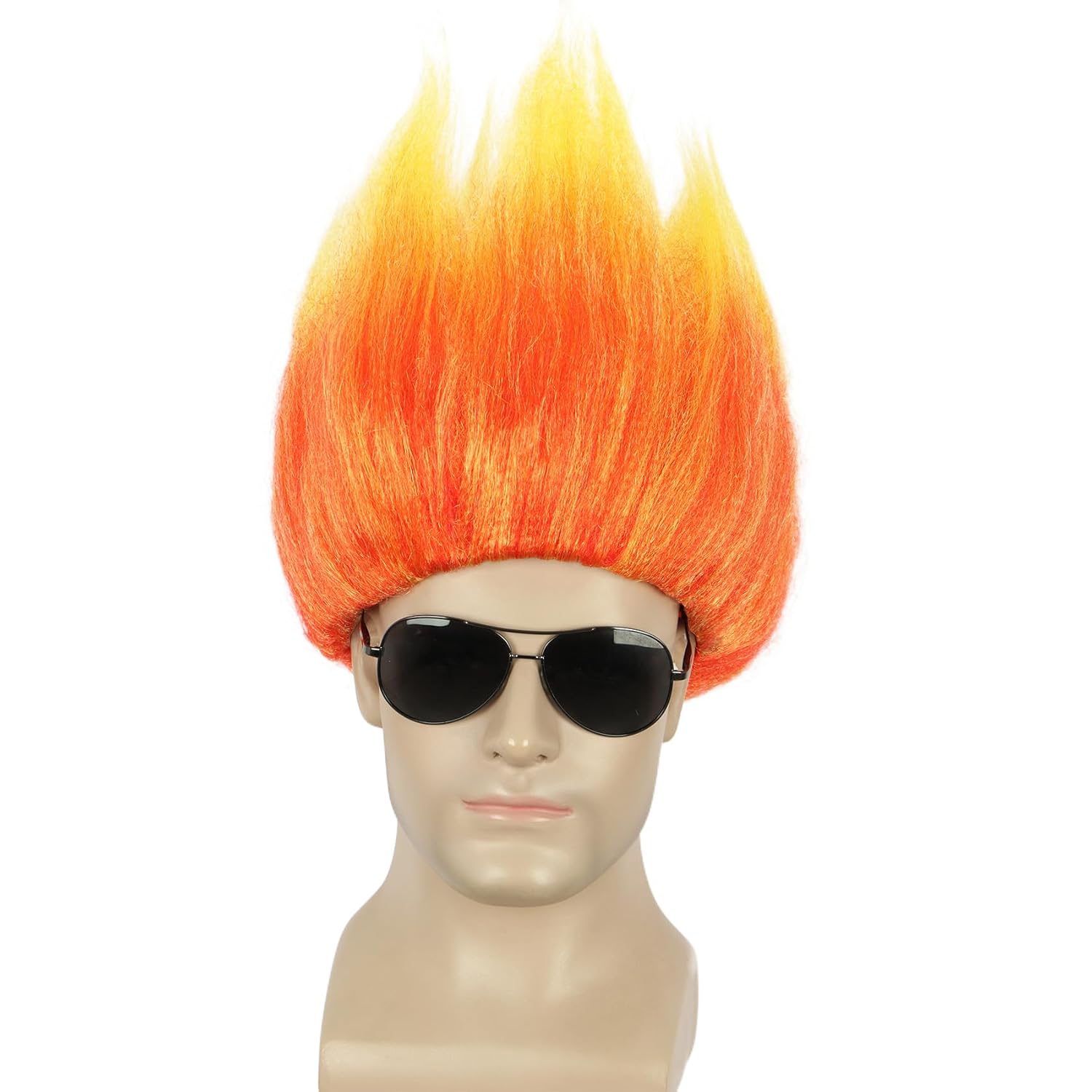 Korte oranje pruik stekelige a - Men Accessories Korea recensie en prijs