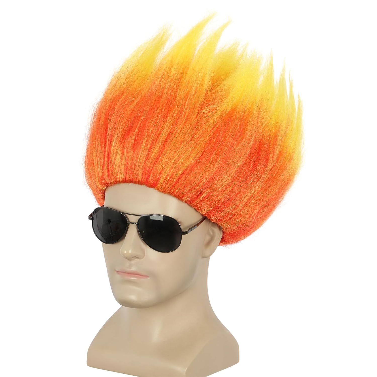 Korte oranje pruik stekelige a - Men Accessories Korea recensie en prijs